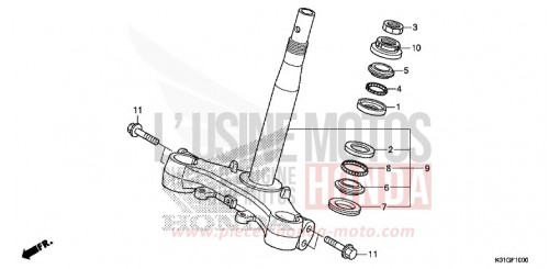 TIGE DE DIRECTION SH125ADG de 2016